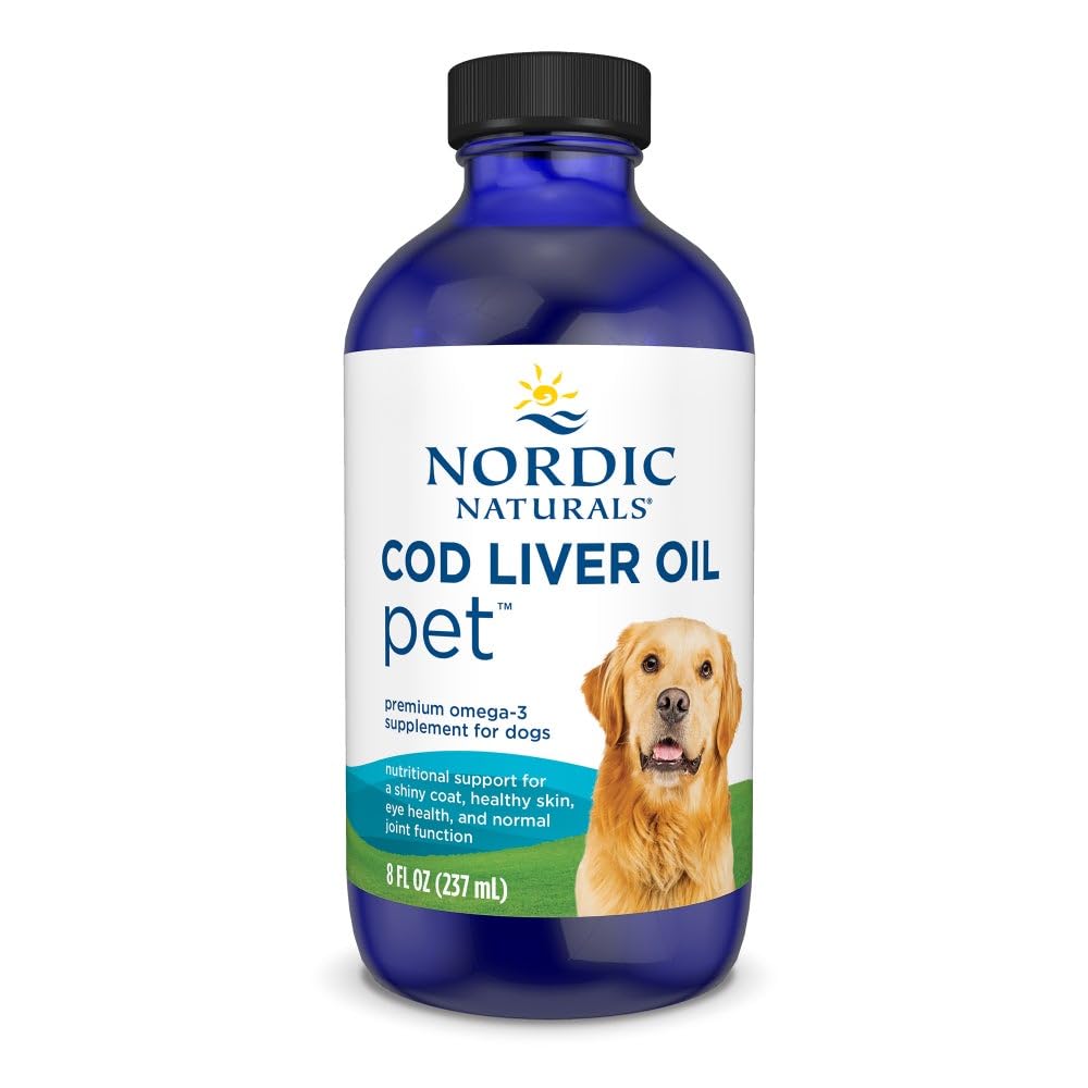 Nordic Naturals Pet Cod Liver Oil, Unflavored - 8 oz - 1048 mg Omega-3 ανά Teaspoon - Fish Oil for Dogs with EPA & DHA - Προάγει το δέρμα, το παλτό, & την ανοσοποιητική υγεία