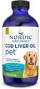 Nordic Naturals Pet Cod Liver Oil, Unflavored - 8 oz - 1048 mg Omega-3 Per Teaspoon - Fish Oil for Dogs with EPA & DHA - Promotes Skin, Coat, & Immune Health