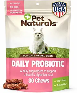 Pet Naturals Καθημερινή προβιοτική για γάτες, 30 μάσημα - Digestive και ανοσοποιητικό συμπλήρωμα υποστήριξης για γάτες