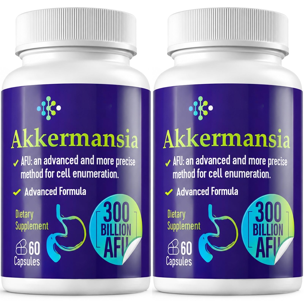 300 δισεκατομμύρια AFU Akkermansia Probiotic για γυναίκες & άνδρες, Akkermansia Muciniphila για περισσότερη παραγωγή GLP-1, Digestive, Gut & Immune, Gut Digestive Lining Function, 120 Count