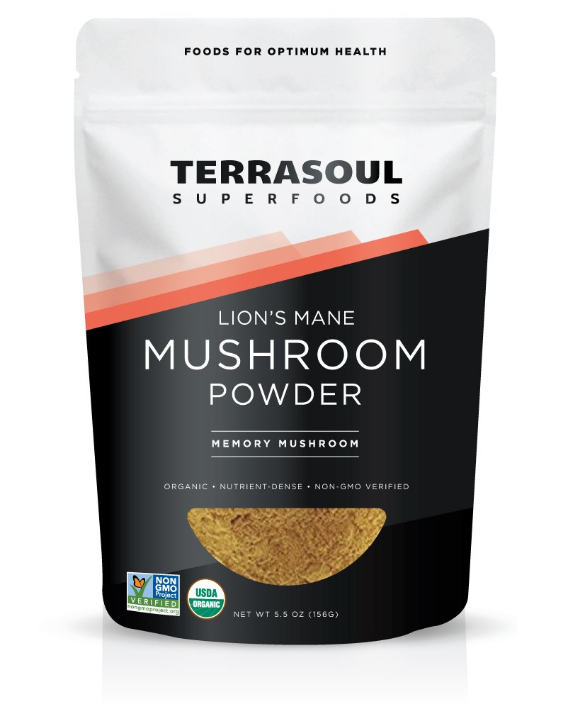 Terrasoul Superfoods Βιολογικό Mane Mushroom σκόνη (4:1 εκχύλισμα), 5,5 ουγγιά