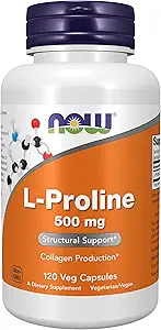 Τώρα τρόφιμα L-Proline 500mg, Veg-Κάψουλες, 120 Count (πακέτο του 2)