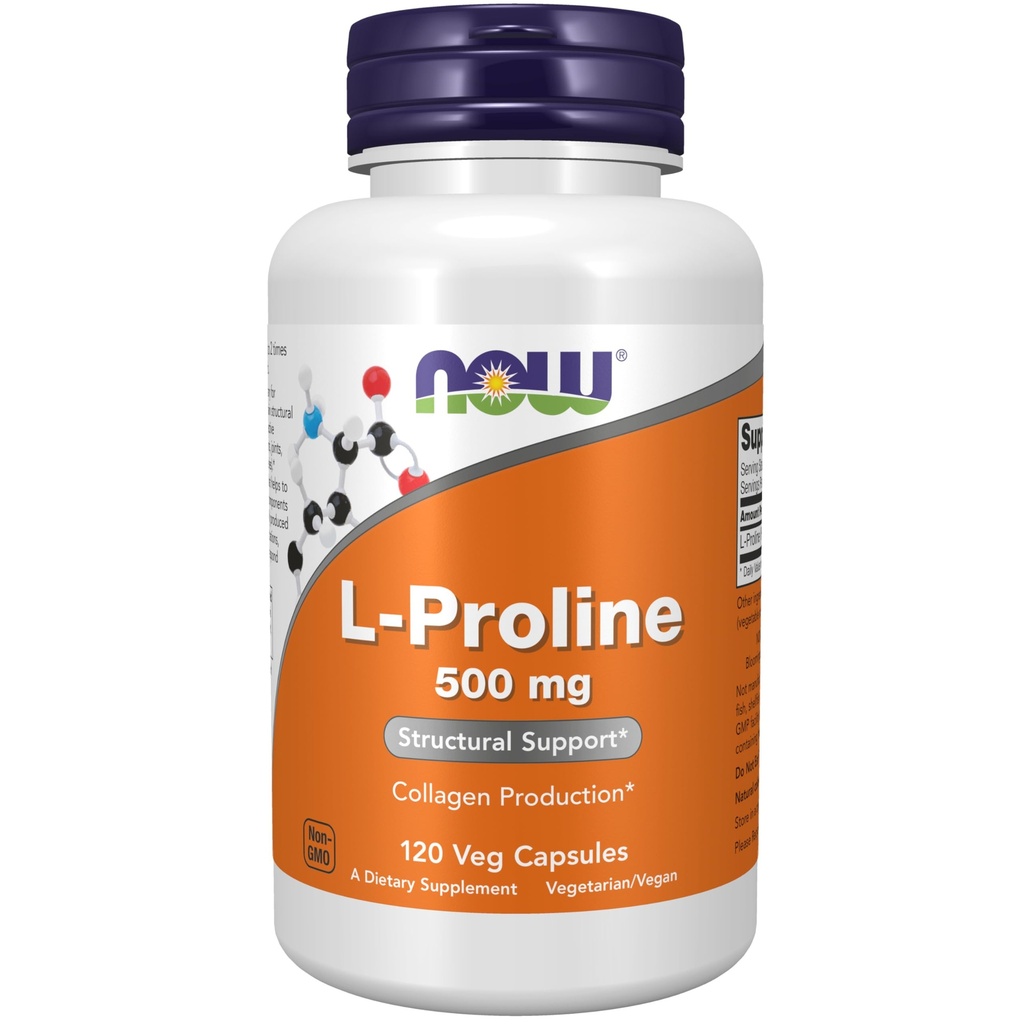 Now Foods L-Proline 500mg, Veg-Capsules, 120-Count (Pack of 2)