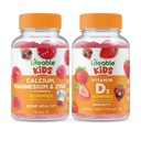 Lifeable Calcium Magnesium & Zinc Kids + Vitamin D Kids, Gummies Bundle - Great Tasting, Vitamin Supplement, Gluten Free, GMO Free, Chewable Gummy