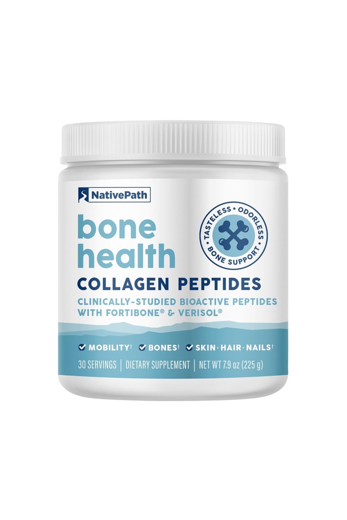 NativePath Bone Health Collagen Peptides, Type 1 & 3, με Fortibone και Verisol, 7,9 ουγγιά, 30 εξυπηρετούν