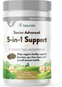 NaturVet Senior Advanced 5-σε-1 συμπλήρωμα υποστήριξης σκύλων – Βοηθά στην υποστήριξη ανοσοποιητικού συστήματος, καρδιάς, ήπατος, γνωστικής λειτουργίας, υγείας ματιών – περιλαμβάνει Ginkgo Biloba, Lutein – 60 Ct.