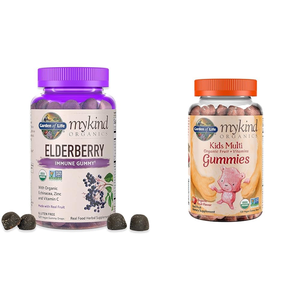 Garden of Life Organics Gelderberry Gummies for Adults & Kids - Συμπλήρωμα Υποστήριξης Ανοσοποιητικών με Βιολογικά Φρούτα & Βιολογικά Παιδικές Βιταμίνες Gummy - Φρούτα - Πιστοποιημένα Βιολογικά