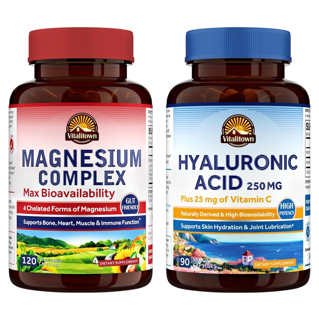 Vitalitown Magnesium + Hyaluronic Acid Bundle