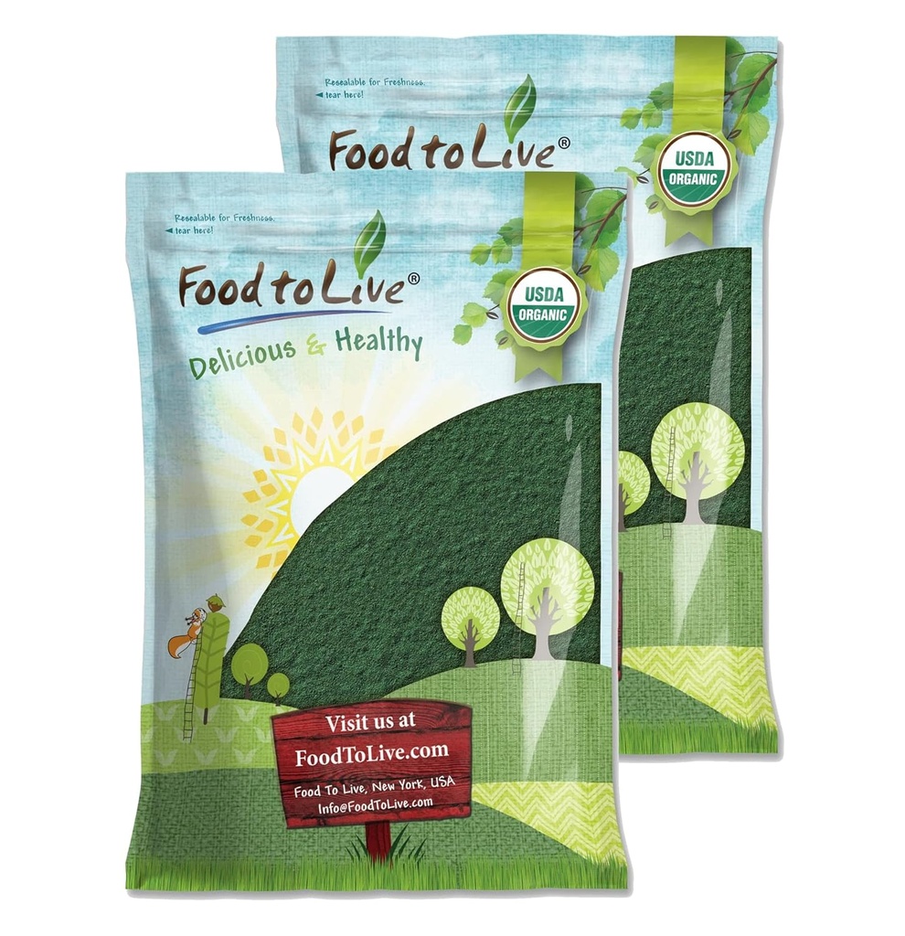 Τρόφιμα για τη ζωντανή οργανική σκόνη Spirulina, 16 Λίρες — Μη ΓΤΟ, Kosher, Ακατέργαστη μπλε-πράσινη άλγη, Vegan Superfood, Μαζική, μη-ακτινοβολημένη, Pure Vegan Πράσινη πρωτεΐνη, πλούσια σε βιταμίνες & ορυκτά, Μεγάλη για τα ποτά