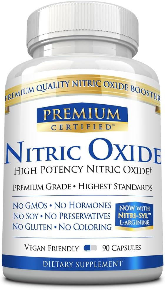Nitric Oxide Premium - 1680 mg L-arginine Blend, AAKG, AKIC, Mono & Malate - Vegan Friendly - 90 Capsules - 1 Month Supply