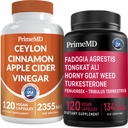 Ceylon Cinnamon (1pk) και Fadogia Tongkat Ali (1pk) Συμπλήρωμα Bundle - Ισχυρές Βιταμίνες για την Καρδιά, την Ενέργεια, τους Μυς, την Τεστοστερόνη, & την Ανοσολογική Υποστήριξη - Μη ΓΤΟ, Vegan, Χωρίς Γλουτένη