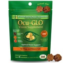 Ocu-GLO Cat & Dog Supplement for Eye Support - Chewable Vision Vitamins Supplements for Small and Medium Pets with Lutein, Omega-3 Fatty Acids, Grape Seed Extract & Antioxidants