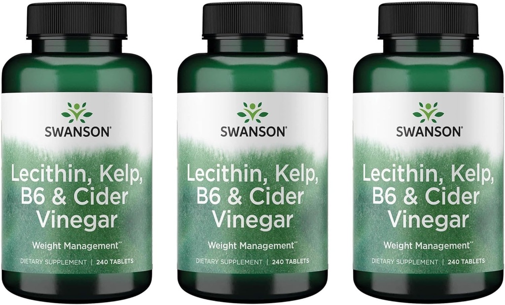 Swanson Λεκιθίνη Kelp B-6 & Μηλίτης Ξίδι 240 Tabs (3 Συσκευασία)