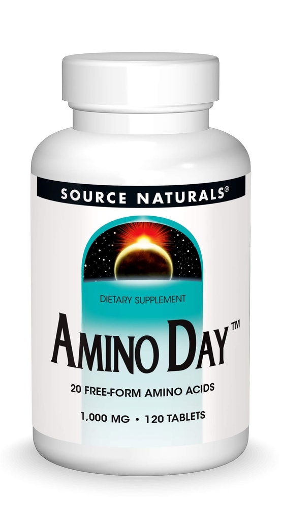 Source Naturals Amino Day - 20 Free Form Amino Acids Υποστηρίζει την ποιότητα διατροφής κατά τη διατροφή - 120 δισκία