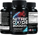 Extra Strength Nitric Oxide Booster - 3X Strength L-Arginine AKG & Citrulline Malate - Men & Women Premium Pre Workout Nitric Booster - Natural Energy & Muscle Support, Bottled in USA - 180 Capsules