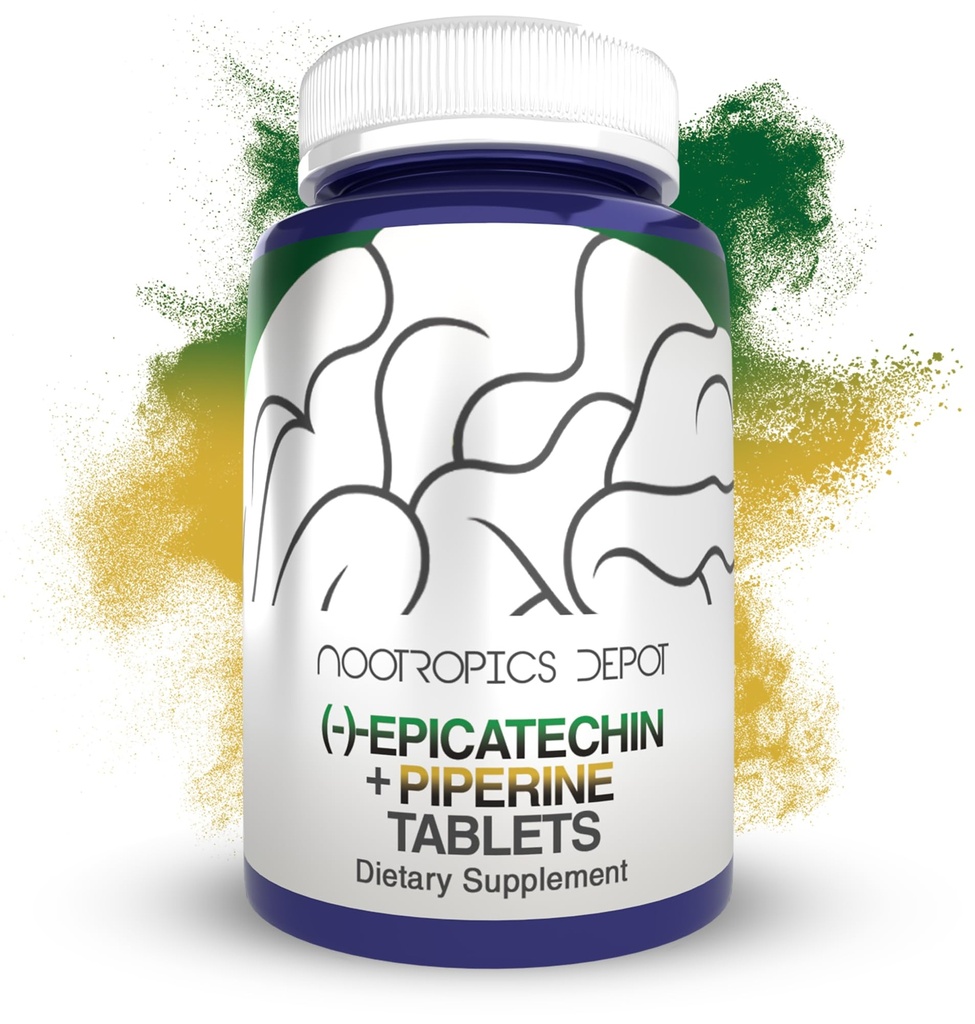 Nootropics Depot Epicatechin Δισκία 200mg (−)−Epicatechin + 6mg Πιπερίνη για Βιοδιαθεσιμότητα 