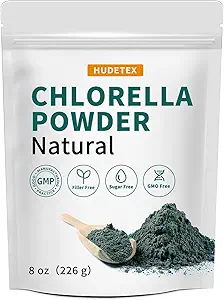 Chlorella Powder Natural με 16 oz - Chlorophyl Powder, Υποστηρίζει το ανοσοποιητικό σύστημα & λειτουργία του ήπατος, Διατηρήστε τη Νεότητα, Vegan, Πλούσια σε Vegan Protein και Βιταμίνες.