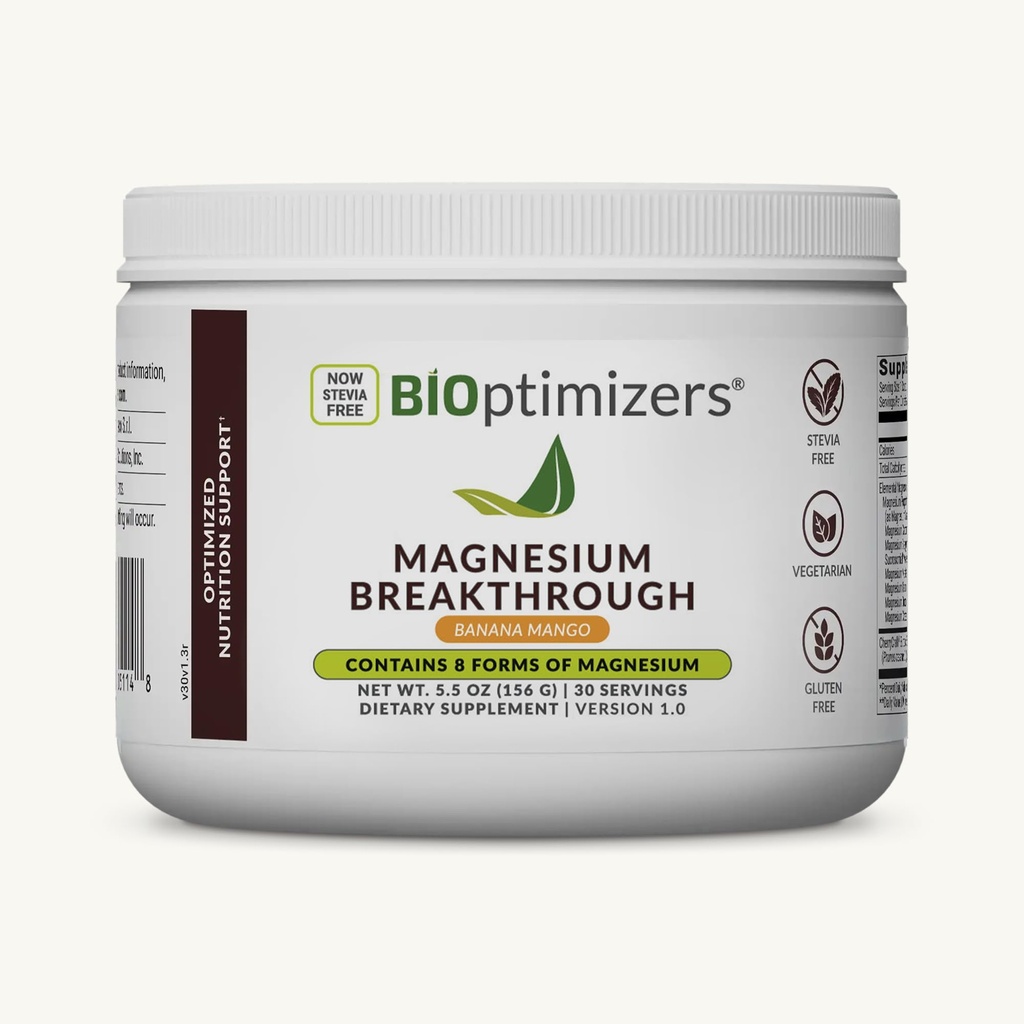 BIOptimizers Magnesium Breakthrough Drink - 8 Μορφές του μαγνησίου, ηλεκτρολύτες, Υγεία του ύπνου, το άγχος, την αποκατάσταση των μυών, την υποστήριξη της καρδιάς 