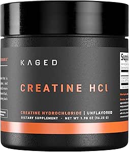 Kaged Creatine HCl σκόνη, Unflavoured, οικοδόμηση μυών και συμπλήρωμα αποκατάστασης, πατενταρισμένο Formula, εξαιρετικά διαλυτή σκόνη, 75 εξυπηρετούν