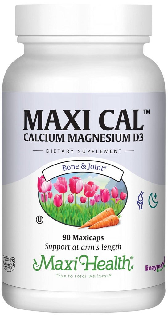 Maxi Health Calcium 1000 mg Συμπλήρωμα με Βιταμίνη D3 (1000 IU) και Μαγνήσιο (500 mg) - Οστό, Δόντια και Κοινή Υποστήριξη για Άνδρες και Γυναίκες - 90 Κάψουλες