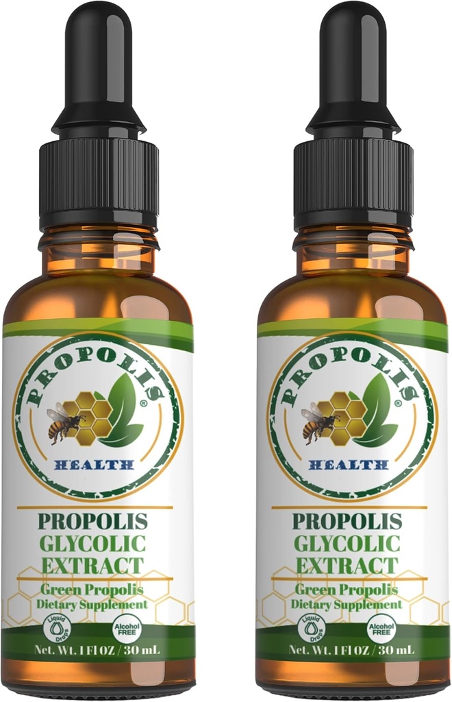 Green Propolis Extract Liquid - Βραζιλιάνικη Bee Propolis - συμπλήρωμα στήριξης του ανοσοποιητικού χωρίς αλκοόλ - 60-Day Supply - Natural Immunity Shots
