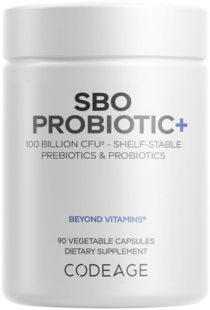 Codeage SBO Probiotics, 100 δισεκατομμύρια CFUs ανά υπηρεσία, Multi Strain Soil Based Organizations Blend και Organic Fermented Botanical Blend, Ράφι-Stable, 90 κάψουλες