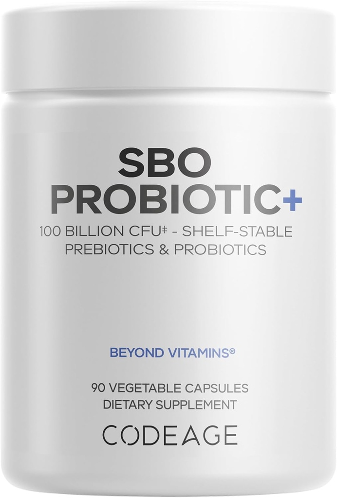 Codeage SBO Probiotics, 100 δισεκατομμύρια CFUs ανά υπηρεσία, Multi Strain Soil Based Organizations Blend και Organic Fermented Botanical Blend, Ράφι-Stable, 90 κάψουλες