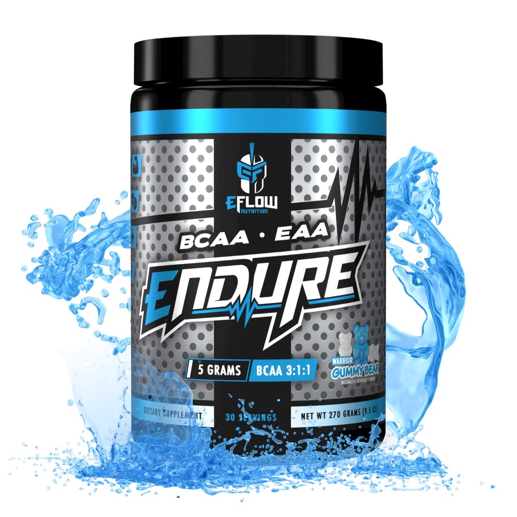 eFlow Nutrition Endure BCAA Plus EAA - Essential Amino Acids Electrolyte Powder Intra Processout - Βελτίωση ενέργειας, ανάκτησης και απόδοσης - Warrior Gummy Bear(30 Servings)