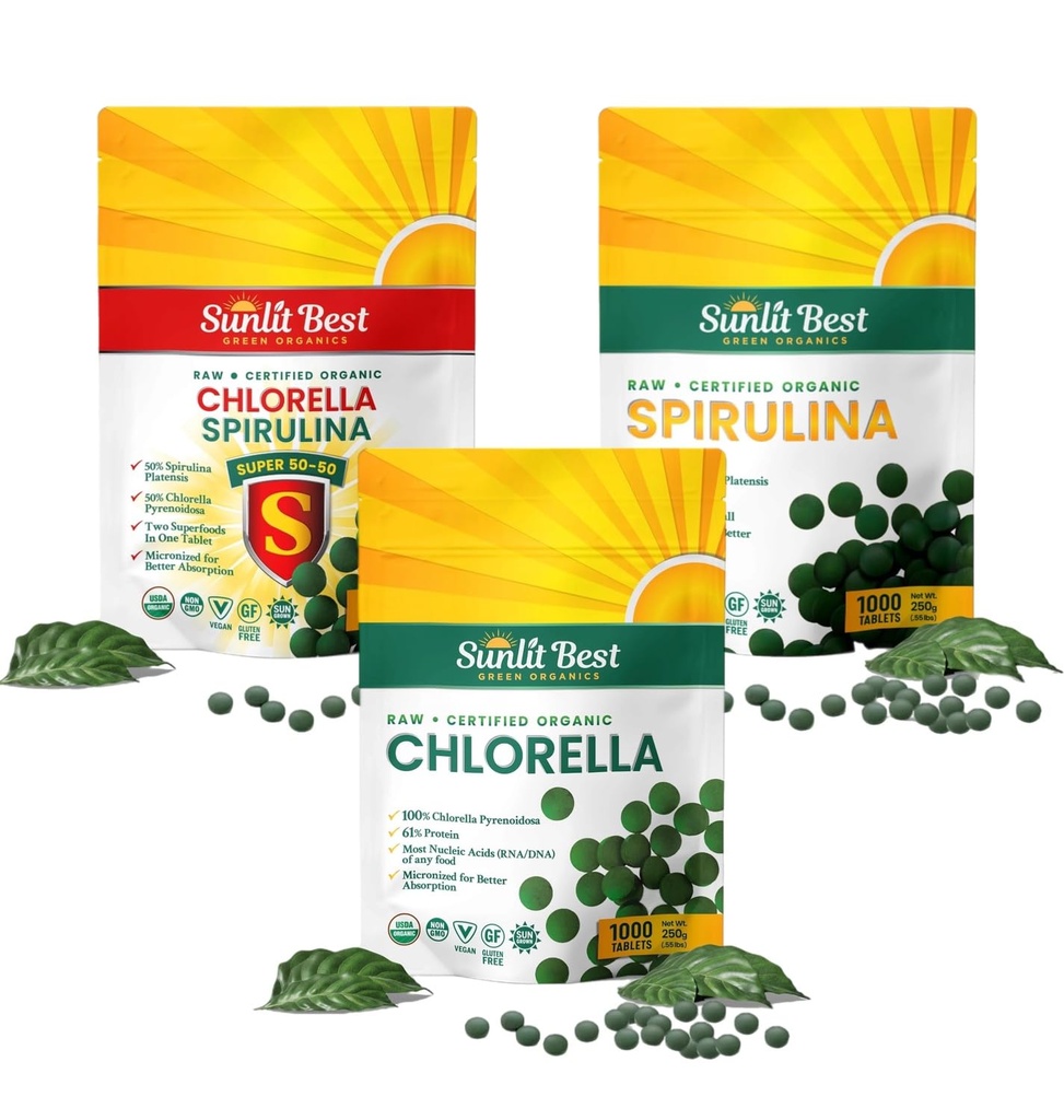 Sunlit Best Ultimate Chlorella & Spirulina Bundle 