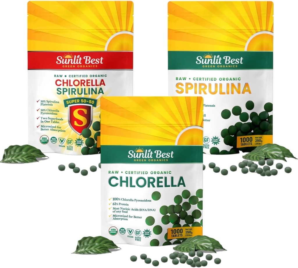 Sunlit Best Ultimate Chlorella & Spirulina Bundle 