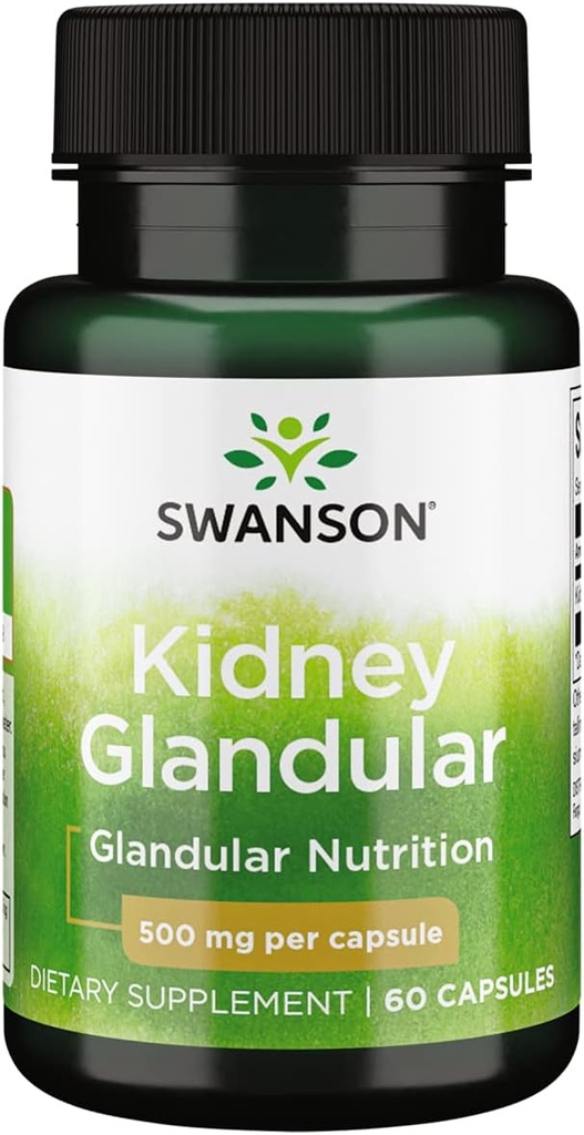 Swanson Raw Kidney Glandular 500 Milligrams 60 Κάψουλες
