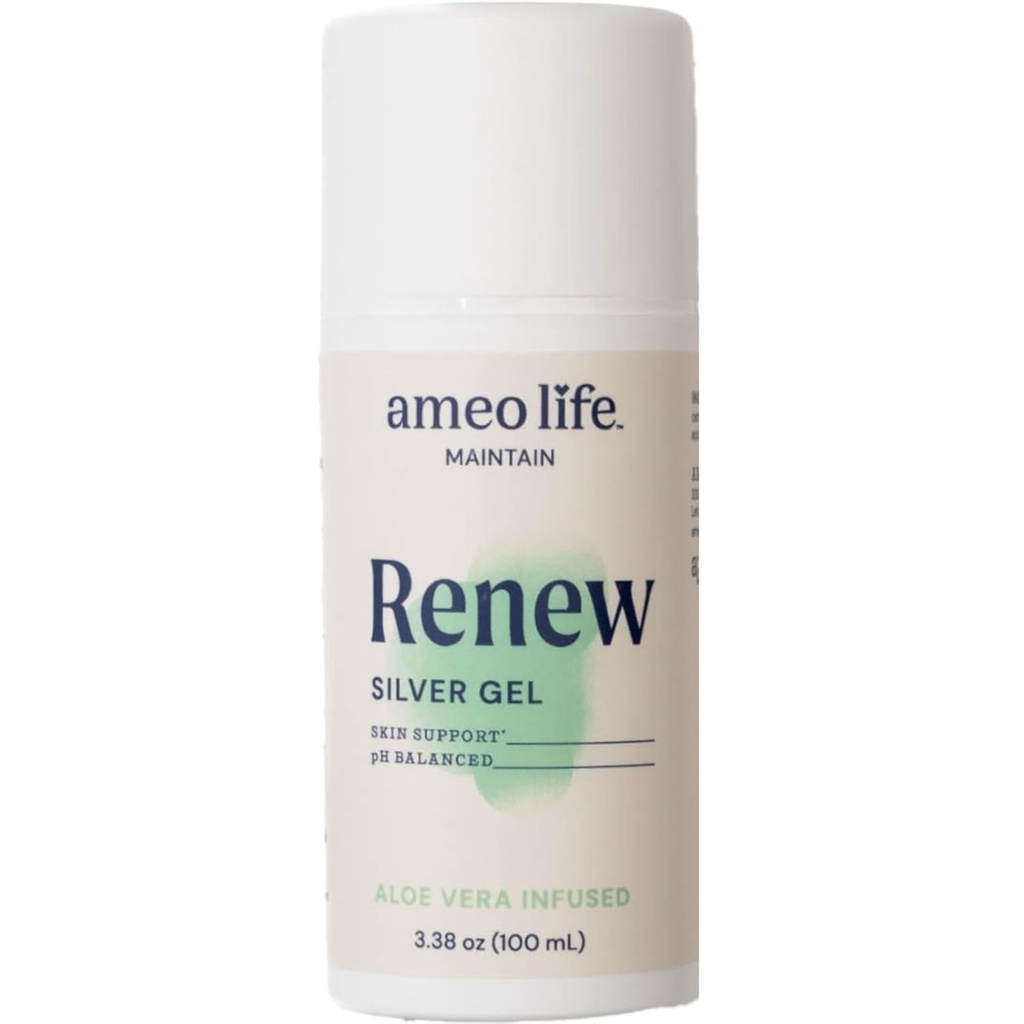 Ameo Life Colloidal Silver Gel for Skin Care with Aloe Vera - 30ppm Wound Care Gel Παρέχει Φροντίδα Τραυμάτων για Κόψεις, Σκραπ & Έγκαυμα - Ευγενής Φόρμουλα για Υγιεινό Δέρμα (3.38 oz)
