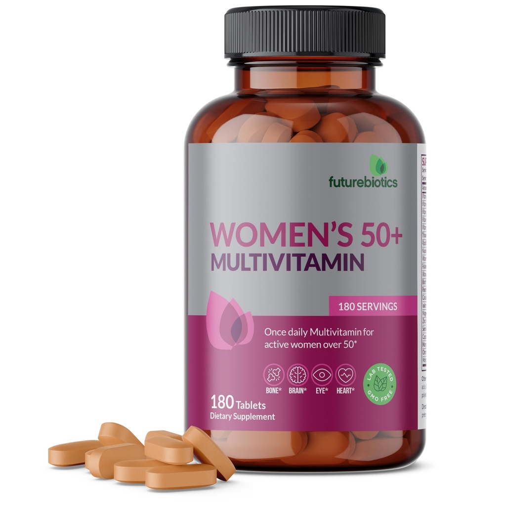 Futurebiotics Women's 50+ Multivitamin Once Daily Multivitamin for Active Women Πάνω από 50, Non- GMO, 180 Tablets