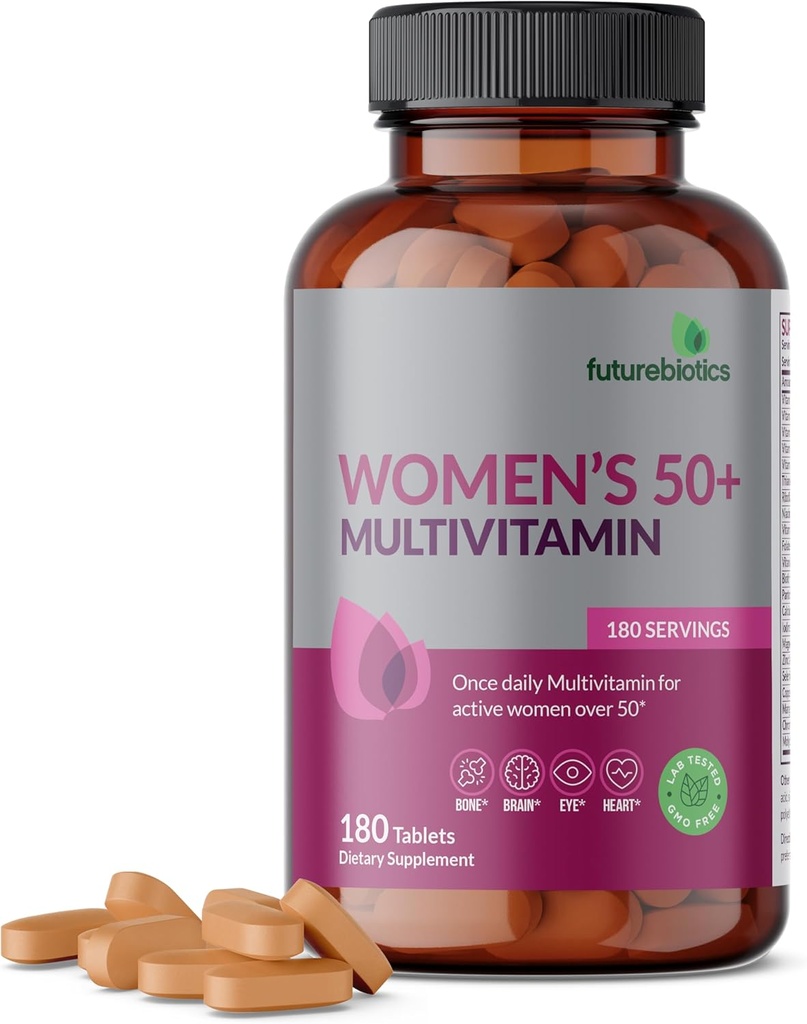 Futurebiotics Women's 50+ Multivitamin Once Daily Multivitamin for Active Women Πάνω από 50, Non- GMO, 180 Tablets