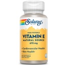 SOLARAY Vitamin E 1000 IU κάψουλες Softgel, 670 mg - d Alpha Tocopherol Vitamin E Συμπληρώματα - Υγεία του δέρματος, λειτουργία της καρδιάς και αντιοξειδωτική υποστήριξη - 60 ημέρες εγγύηση - 60 υπηρεσίες, 60 Softgels