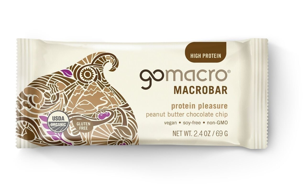 GoMacro, Protein Pleasure Bar, τσιπ σοκολάτας φυστικοβούτυρο, 2,4 oz
