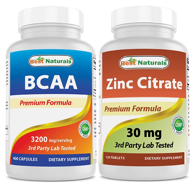 Best Naturals BCAA 3200mg & Κιτρικός ψευδάργυρος 30 mg