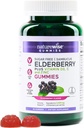NatureWise Sambucus Elderberry Gummies - Χωρίς ζάχαρη - Καθημερινή Ανοσολογική Υποστήριξη για Παιδιά και Ενήλικες*, με Βιταμίνη C, D3, Ψευδάργυρος - Vegan, Χωρίς Γλουτένη, Μη ΓΤΟ - 90 Count[45-Day Supply]