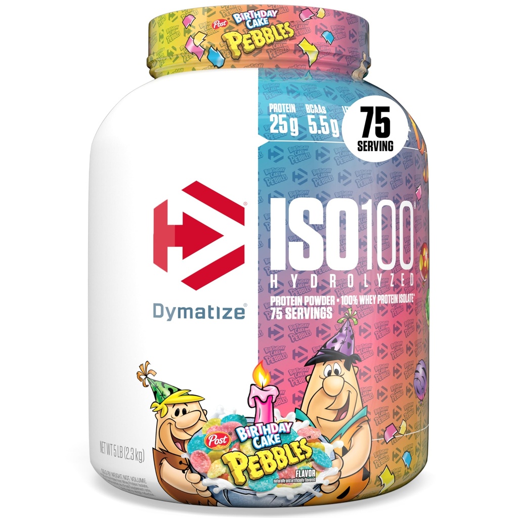 Δυναμώστε ISO100 Whey Protein Powder Isolate, Cake γενεθλίων, 25g πρωτεΐνης, 5 Λίρες, 5.5g BCAAs, λιγότερο από 120 Cal., Χωρίς γλουτένη, 1g λίπος, 1g ζάχαρη, 2g υδατάνθρακες (75 Servings)