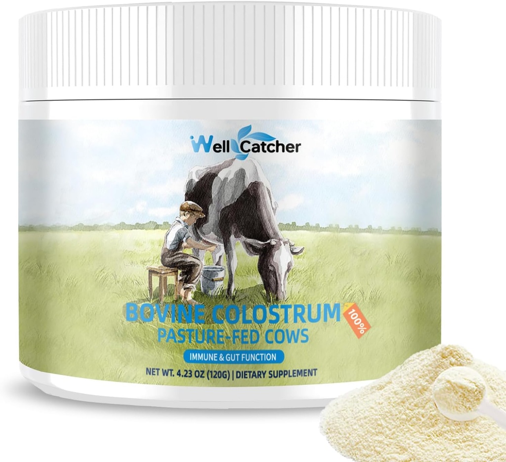 Grass Fed Bovine Colostrum Powder for Humans - Φυσικό υψηλής IgG συμπλήρωμα κολλόστρου για τα παιδιά ενήλικες με ανοσοκατασταλτική υποστήριξη της τρίχας του δέρματος