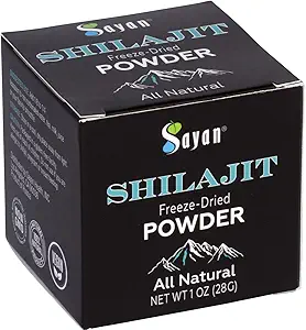 Sayan Pure Shilajit Powder 1oz/28g, 5 Μήνες προσφοράς - Ισχυρό συμπλήρωμα οργανικού οξέως Fulvic - Υποστηρίζει ανοσοποιητικό σύστημα, μνήμη, εστίαση, και παρέχει φυσική ενέργεια - Freez-Dry Extract, Vegan, μη-GMO