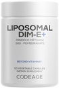 Codeage Liposomal DIM Supplement - 4 Months Supply of DIM Vitamins and SGS, Pomegranate, Broccoli, Vitamin E Isomers Tocopherols Alpha Beta Gamma Delta - Liposomal Formula - Gluten-Free - 120 Capsules