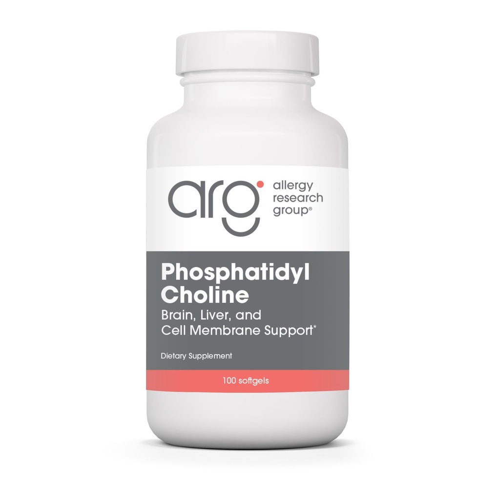 Allergy Research Group ARG Phosphatidyl Choline - 385 mg Phosphatidylcholine Lecithin - Brain, Liver & Cell Membrane Support - Softgel Capsules - Soy-Based Supplement - 100 Servings - 100 Count