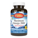 Carlson - Maximum Omega 2000, 2000 mg Omega-3 Fatty Acids Including EPA and DHA, Wild-Caught, Norwegian Fish Oil Supplement, Sustainably Sourced Fish Oil Capsules, Lemon, 60 Softgels