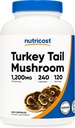 Nutricost Turkey Tail Mushroom Κάψουλες 1200mg, 120 Σερβιέτες (240 Κάψουλες) - Χωρίς γλουτένη, μη ΓΤΟ, και χορτοφάγους Φιλικούς