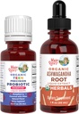 MaryRuth Organics Precision Probiotic Drops for Teens (Raspberry) & Ashwagandha Drops | USDA Organic | Vitamins for Gut Health, Relaxation, & Overall Wellness | Vegan, Non-GMO, Gluten Free
