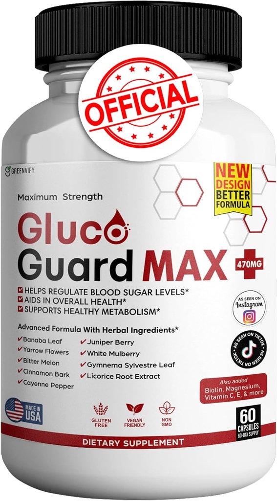 Gluco Guard Max Daily Wellness Υποστήριξη συμπλήρωμα με βιταμίνες, ορυκτά, και βότανα – Χρώμιο, μαγνήσιο, Banaba, Πικρό πεπόνι, και ψευδάργυρο – Μη ΓΤΟ, Χωρίς γλουτένη – 60 κάψουλες