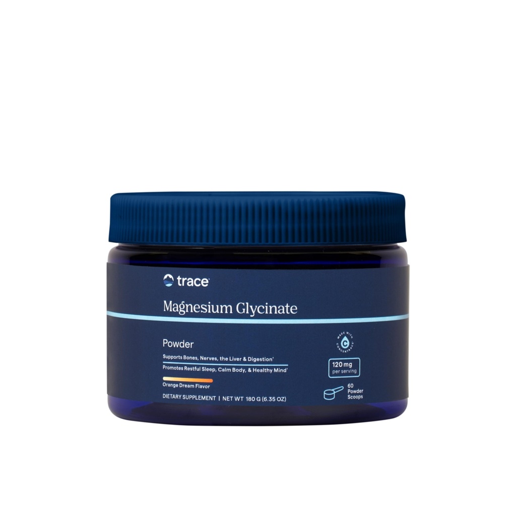 Trace Minerals Magnesium Glycinate 120mg - Drink Mix for Healthy Digestion & Musles - Ανοσοποιητικό Σύστημα Υποστήριξης Σκόνης - Συμπλήρωμα Μαγνησίου για Βοήθεια Υγιεινού Ύπνου - Όνειρο Πορτοκαλί, 180g (60 Services)
