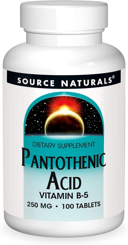 Source Naturals Pantothenic Acid 250 mg Βιταμίνη B-5 Συμπλήρωμα διατροφής - 100 δισκία