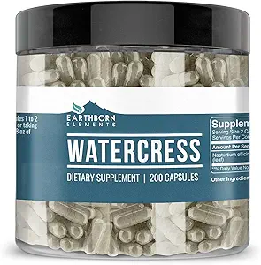Earthborn Elements Watercress 200 Capsules, Pure & Undiluted, No Additives